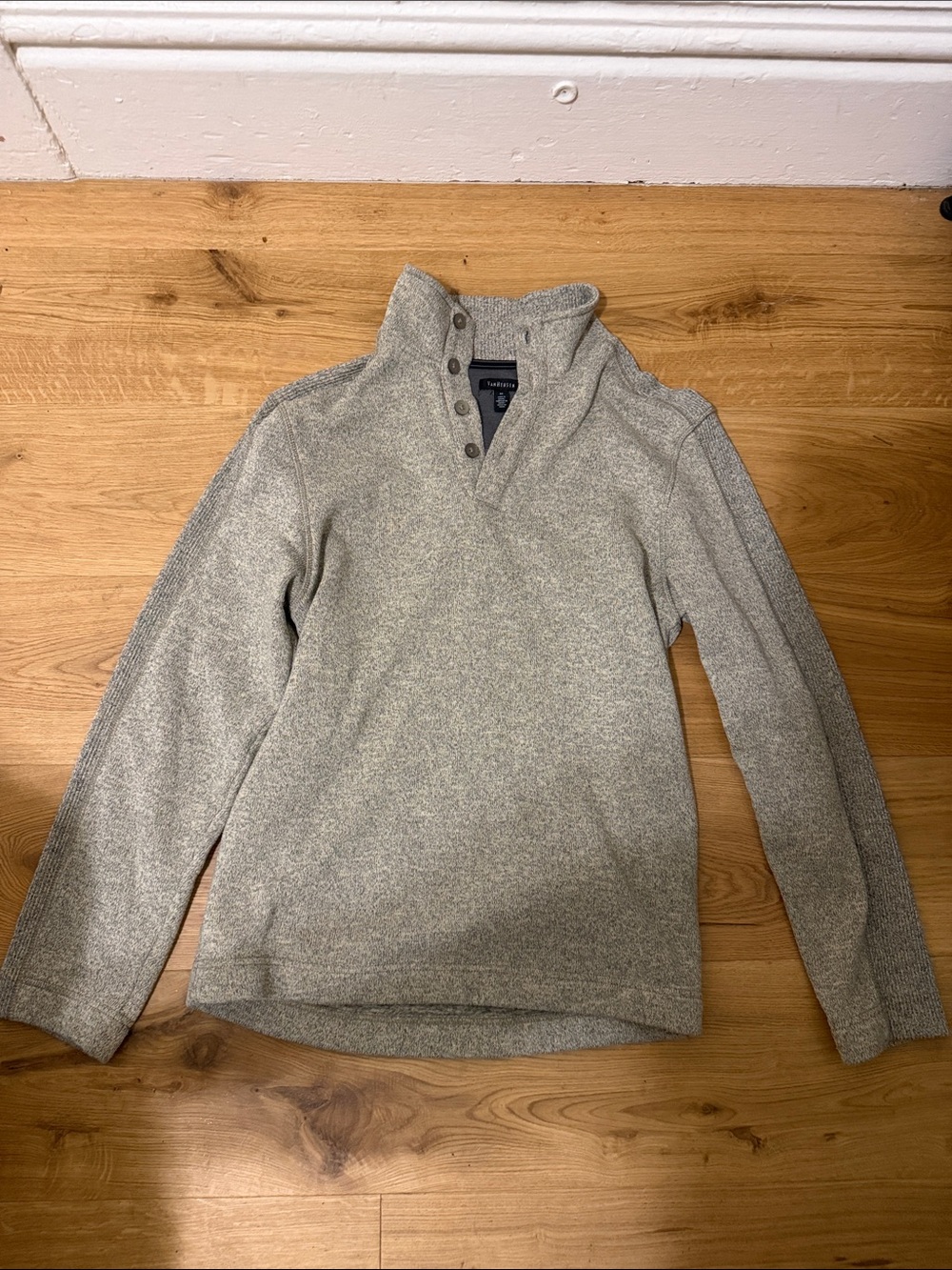 Van Heusen Men's Light Heather Gray Zip-Up Sweater